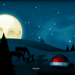 campsite at night illustration