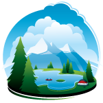 camping scene illustration